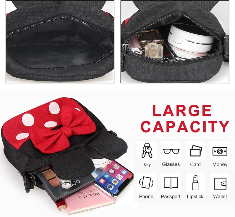 Dksyee Cute Crossbody Purse for Little Girls Toddler Mini Mouse Travel Crossbody Bag Small Kids Shoulder Handbag Mini Cartoon Cross Body Bag - Image 3